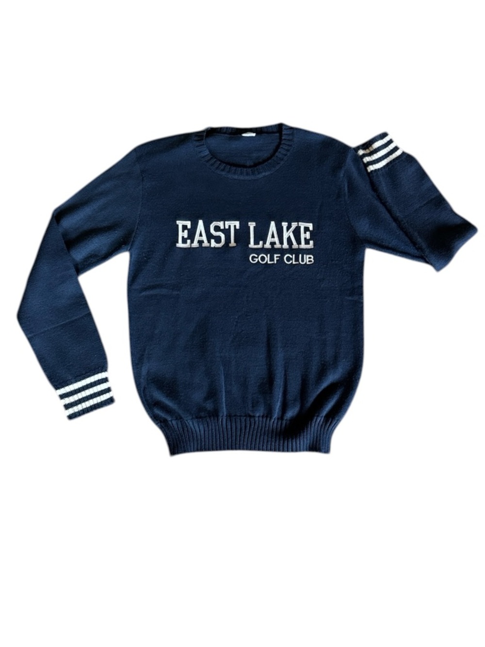 East Lake Golf Club sweater by The Bubble Size Large Blue with white letters